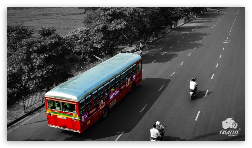 Red Bus UltraHD Wallpaper for UHD 16:9 ; HD 16:9 ;