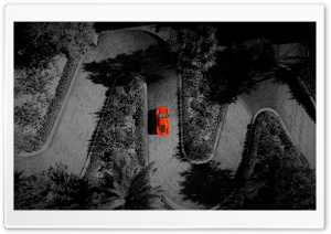 Red Car, Winding Road Ultra HD Wallpaper for 4K UHD Widescreen desktop, tablet & smartphone