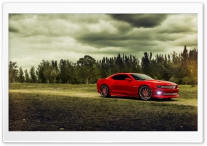 Red Chevrolet In The Field Ultra HD Wallpaper for 4K UHD Widescreen Desktop, Lockscreen, Screensaver, TV, Tablet, Smartphone