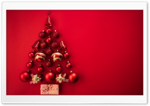 Red Christmas Tree Ultra HD Wallpaper for 4K UHD Widescreen desktop, tablet & smartphone