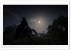 Red Dead Redemption 2 Night Hunt Game Ultra HD Wallpaper for 4K UHD Widescreen desktop, tablet & smartphone