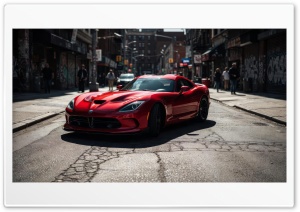 Red Dodge Viper Urban Fury 4K UHD Wallpaper for Widescreen and UltraWide Desktop, UltraHD TV, Smartphone, Tablet