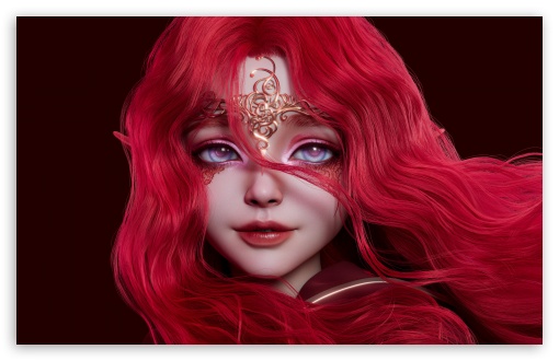 Red Elf Girl 3D Art UltraHD Wallpaper for UHD 16:9 ; HD 16:9 ; UltraWide 21:9 24:10 32:9 32:10 ; Widescreen 16:10 5:3 ; Fullscreen 4:3 5:4 3:2 ; Tablet 1:1 ; Mobile 9:16 9:19.5 9:20 10:16 2:3 3:5 3:4 ; Dual 16:10 5:3 16:9 4:3 5:4 3:2 ;