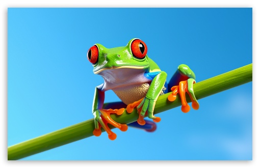 Red Eyed Tree Frog, Climbing, Blue Sky UltraHD Wallpaper for UHD 16:9 ; HD 16:9 ; UltraWide 21:9 24:10 ; Widescreen 16:10 5:3 ; Fullscreen 4:3 5:4 3:2 ; Tablet 1:1 ; Mobile 9:16 9:19.5 9:20 10:16 2:3 3:5 3:4 ; Dual 4:3 5:4 3:2 ;