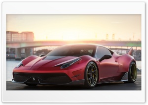 Red Ferrari 458 Speciale Sports Car Ultra HD Wallpaper for 4K UHD Widescreen Desktop, Lockscreen, Screensaver, TV, Tablet, Smartphone