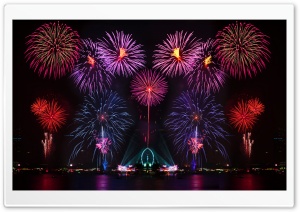 Red Fireworks HDR Ultra HD Wallpaper for 4K UHD Widescreen desktop, tablet & smartphone