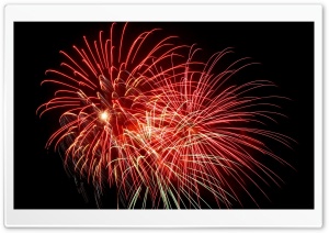 Red Fireworks, Night Sky Ultra HD Wallpaper for 4K UHD Widescreen desktop, tablet & smartphone