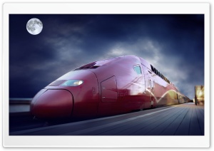 Red High Speed Train Ultra HD Wallpaper for 4K UHD Widescreen desktop, tablet & smartphone
