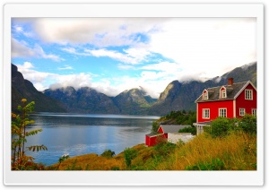 Red House By The Lake Ultra HD Wallpaper for 4K UHD Widescreen desktop, tablet & smartphone