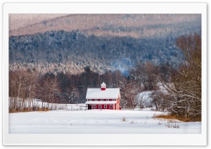Red House, Snow, Winter, Woodland Ultra HD Wallpaper for 4K UHD Widescreen desktop, tablet & smartphone