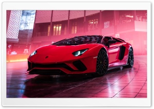 Red Lamborghini Aventador S Roadster Ultra HD Wallpaper for 4K UHD Widescreen desktop, tablet & smartphone