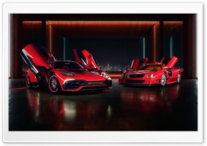 Red Mercedes AMG ONE Hybrid Sports Car, Mercedes Benz CLK GTR GT1 Sports Car Ultra HD Wallpaper for 4K UHD Widescreen Desktop, Lockscreen, Screensaver, TV, Tablet, Smartphone
