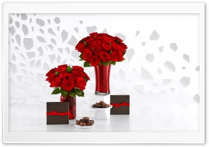 Red Roses Bouquets and Chocolate Ultra HD Wallpaper for 4K UHD Widescreen desktop, tablet & smartphone