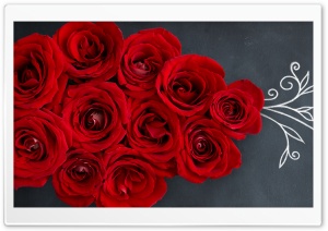 Red Roses on a Chalkboard Ultra HD Wallpaper for 4K UHD Widescreen desktop, tablet & smartphone
