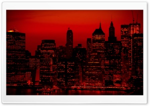 Red Sky At Night New York City Ultra HD Wallpaper for 4K UHD Widescreen desktop, tablet & smartphone