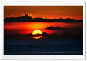 Red Sky, Big Sun Set Ultra HD Wallpaper for 4K UHD Widescreen desktop, tablet & smartphone