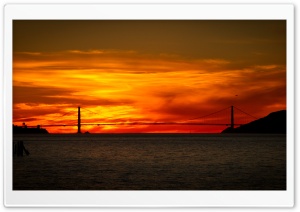 Red Sunrise Bridge Ultra HD Wallpaper for 4K UHD Widescreen desktop, tablet & smartphone