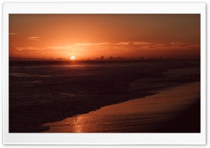 Red Sunset, Bolsa Chica State Beach, California Ultra HD Wallpaper for 4K UHD Widescreen desktop, tablet & smartphone