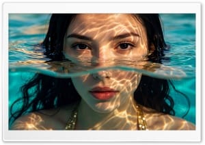 Refreshing Summer Water Girl Portrait 4K UHD Wallpaper for Widescreen and UltraWide Desktop, UltraHD TV, Smartphone, Tablet