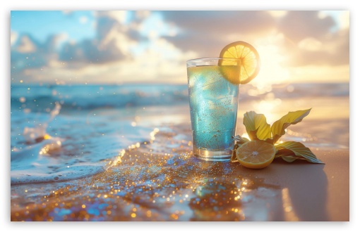 Refreshment, Blue Cocktail, Beach, Summer UltraHD Wallpaper for UHD 16:9 ; HD 16:9 ; UltraWide 21:9 24:10 ; Widescreen 16:10 5:3 ; Fullscreen 4:3 5:4 3:2 ; Tablet 1:1 ; Mobile 9:16 9:19.5 9:20 10:16 2:3 3:5 3:4 ; Dual 4:3 5:4 3:2 ;