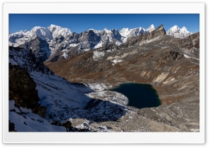 Renjo La Pass, Himalayas, Mountains, Lake, Landscape, Nature 4K UHD Wallpaper for Widescreen and UltraWide Desktop, UltraHD TV, Smartphone, Tablet