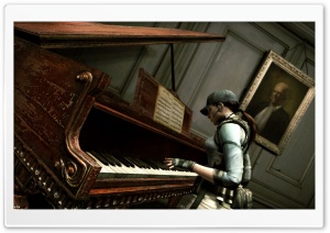 Resident Evil Jill Playing Piano Ultra HD Wallpaper for 4K UHD Widescreen desktop, tablet & smartphone
