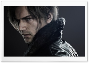 Resident Evil Requiem Leon in Leather Jacket 4K UHD Wallpaper for Widescreen and UltraWide Desktop, UltraHD TV, Smartphone, Tablet