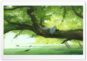 Resting Figure on Tree Branch 4K UHD Wallpaper for Widescreen and UltraWide Desktop, UltraHD TV, Smartphone, Tablet