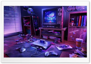 Retro Gaming Room Ultra HD Wallpaper for 4K UHD Widescreen desktop, tablet & smartphone