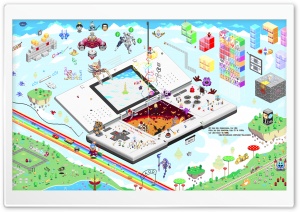 Retro Pixel Art Inspired by Classic Arcade Games 4K UHD Wallpaper for Widescreen and UltraWide Desktop, UltraHD TV, Smartphone, Tablet