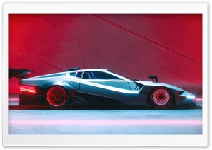 Retro, Racing Car, Digital Art, Sports Car, Side View 4K UHD Wallpaper for Widescreen and UltraWide Desktop, UltraHD TV, Smartphone, Tablet
