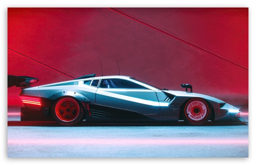 Retro, Racing Car, Digital Art, Sports Car, Side View UltraHD Wallpaper for UHD 16:9 ; HD 16:9 ; UltraWide 21:9 24:10 32:9 32:10 ; Widescreen 16:10 5:3 ; Dual 16:10 5:3 16:9 4:3 5:4 3:2 ;