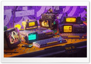 Retro Sci Fi Technology, Games 4K UHD Wallpaper for Widescreen and UltraWide Desktop, UltraHD TV, Smartphone, Tablet