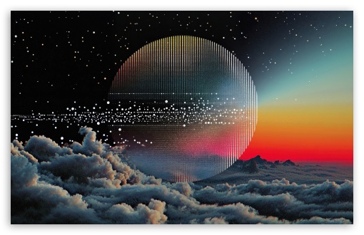 Retrowave Sky above the Clouds UltraHD Wallpaper for UHD 16:9 ; HD 16:9 ; UltraWide 21:9 24:10 ; Widescreen 16:10 5:3 ; Fullscreen 4:3 5:4 3:2 ; Tablet 1:1 ; Dual 5:4 ;