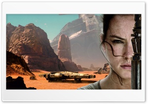 Rey and Millennium_Falcon Ultra HD Wallpaper for 4K UHD Widescreen desktop, tablet & smartphone