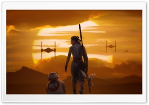 Rey  BB 8 Star Wars The Force Awakens Ultra HD Wallpaper for 4K UHD Widescreen desktop, tablet & smartphone