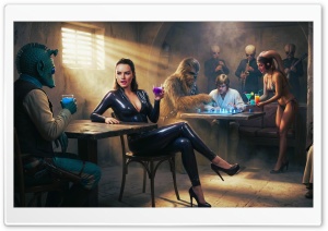 Rey in cantina 3 4K UHD Wallpaper for Widescreen and UltraWide Desktop, UltraHD TV, Smartphone, Tablet