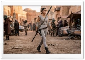 Rey walking in Mos Eisley 4K UHD Wallpaper for Widescreen and UltraWide Desktop, UltraHD TV, Smartphone, Tablet
