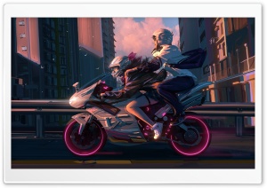 Ride, Motorcycle, Motorbike, Bike, Speed, City, Youth, Biker, Drawing, Painting, Art, Travel 4K UHD Wallpaper for Widescreen and UltraWide Desktop, UltraHD TV, Smartphone, Tablet