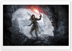 Rise of the Tomb Raider Lara Croft at a Cave Entrance Ultra HD Wallpaper for 4K UHD Widescreen desktop, tablet & smartphone