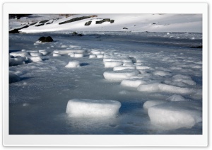 River Ice Blocks, Winter Ultra HD Wallpaper for 4K UHD Widescreen desktop, tablet & smartphone