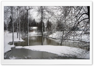 River In Winter 1 4K UHD Wallpaper for Widescreen and UltraWide Desktop, UltraHD TV, Smartphone, Tablet