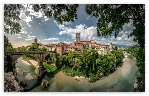 River Old Arch Bridge Town UltraHD Wallpaper for UHD 16:9 ; HD 16:9 ; UltraWide 21:9 24:10 32:9 32:10 ; Widescreen 16:10 ; Tablet 1:1 ; Mobile 9:16 9:19.5 9:20 ; Dual 16:10 16:9 ;