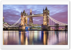 River Thames, Tower Bridge, London, Evening, Europe, Travel 4K UHD Wallpaper for Widescreen and UltraWide Desktop, UltraHD TV, Smartphone, Tablet