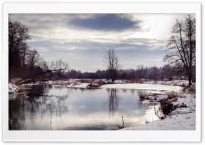 River Winter Scenery Ultra HD Wallpaper for 4K UHD Widescreen desktop, tablet & smartphone