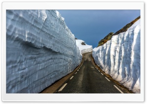 Road Between Ice Rocks Ultra HD Wallpaper for 4K UHD Widescreen desktop, tablet & smartphone