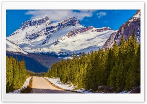 Road In Banff National Park Ultra HD Wallpaper for 4K UHD Widescreen Desktop, Lockscreen, Screensaver, TV, Tablet, Smartphone