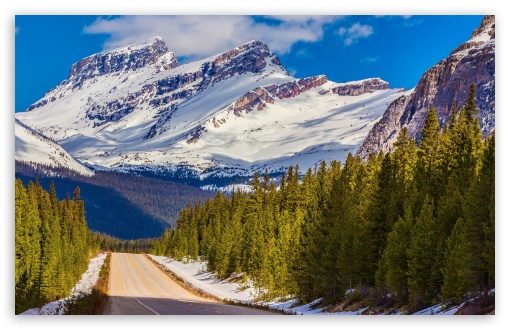 Road In Banff National Park UltraHD Wallpaper for HD 16:9 ; Widescreen 16:10 5:3 ; Fullscreen 4:3 5:4 3:2 ;