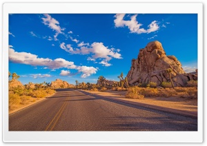 Road through Desert Ultra HD Wallpaper for 4K UHD Widescreen Desktop, Lockscreen, Screensaver, TV, Tablet, Smartphone