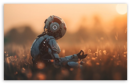 Robot Meditating Outdoors UltraHD Wallpaper for UHD 16:9 ; HD 16:9 ; UltraWide 21:9 24:10 32:9 32:10 ; Widescreen 16:10 5:3 ; Fullscreen 4:3 5:4 3:2 ; Tablet 1:1 ; Mobile 9:16 9:19.5 9:20 10:16 2:3 3:5 3:4 ; Dual 16:10 5:3 16:9 4:3 5:4 3:2 ;